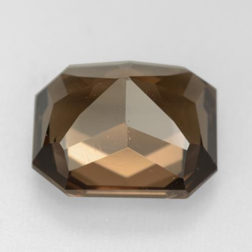 Cuarzo ahumado marrón natural de 7,41 ct, corte esmeralda, VVS-VS