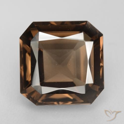 6.96ct Natural Marrón medio cuarzo ahumado, corte esmeralda, VVS