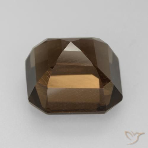 Cuarzo ahumado marrón natural de 6,22 ct, corte esmeralda, VVS-VS