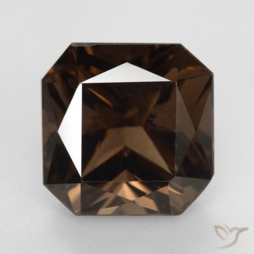 7.12ct Natural Marrón nogal cuarzo ahumado, corte esmeralda, VVS