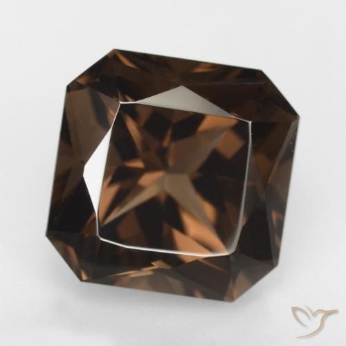 11.88ct Natural Marrón chocolate cuarzo ahumado, corte esmeralda, VVS-VS