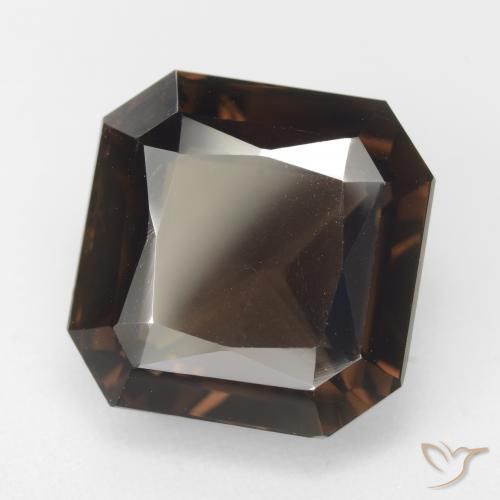 cuarzo ahumado Marrón oscuro natural de 12.94 ct, Corte Octágono / Esmeralda, VVS