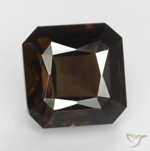 6.87ct Natural Marrón nogal cuarzo ahumado, corte esmeralda, VVS-VS