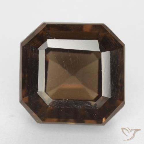 6.55ct Natural Marrón nogal cuarzo ahumado, corte esmeralda, VVS-VS