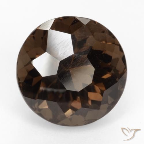 cuarzo ahumado Marrón oscuro natural de 9.56 ct, Redondo, VVS-VS