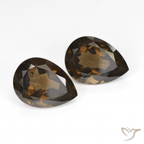 Gemas de cuarzo ahumado Marrón natural de 12.81 ct, En forma de pera, VVS-VS