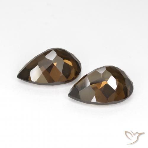 Gemas de cuarzo ahumado Marrón natural de 12.81 ct, En forma de pera, VVS-VS