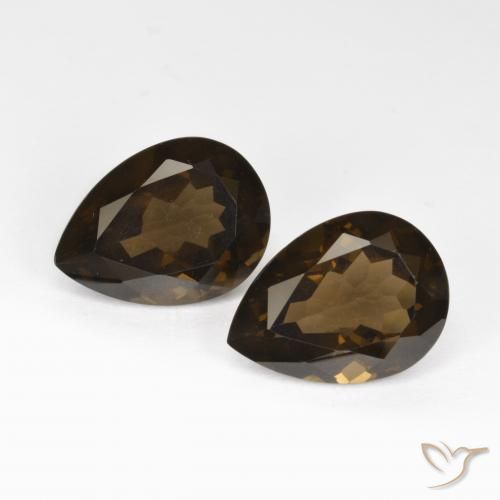 12.61ctw Natural Marrón chocolate cuarzo ahumado, En forma de pera, VS