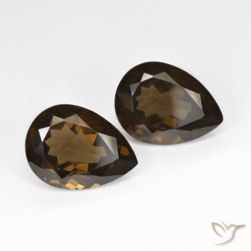 Gemas de cuarzo ahumado Marrón chocolate natural de 12.61 ct, En forma de pera, VS