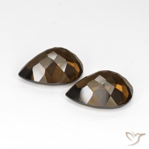 Gemas de cuarzo ahumado Marrón chocolate natural de 12.61 ct, En forma de pera, VS