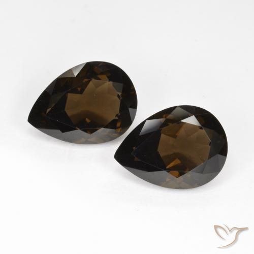 12.81ctw Natural Marrón chocolate cuarzo ahumado, En forma de pera, VVS
