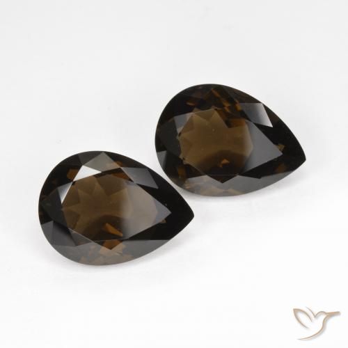 Gemas de cuarzo ahumado Marrón chocolate natural de 12.81 ct, En forma de pera, VVS