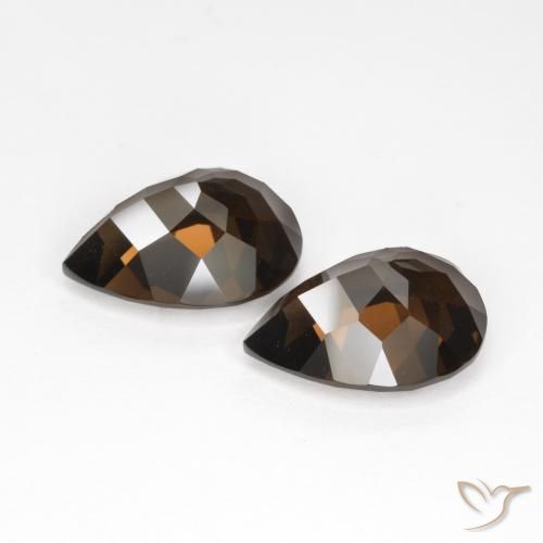 Gemas de cuarzo ahumado Marrón chocolate natural de 12.81 ct, En forma de pera, VVS
