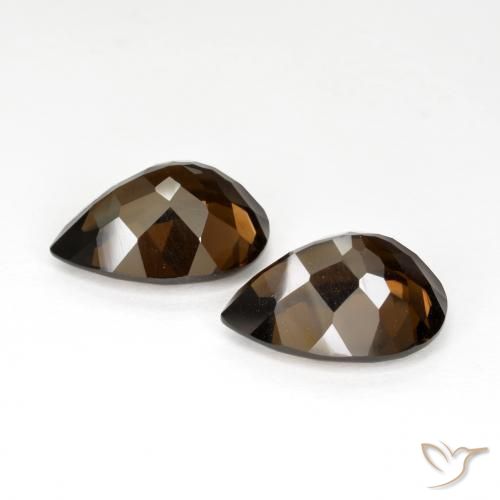 Gemas de cuarzo ahumado Marrón medio natural de 12.67 ct, En forma de pera, VVS