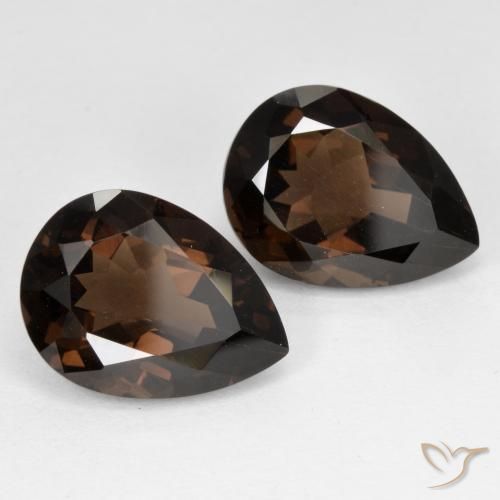 Gemas de cuarzo ahumado Marrón medio natural de 12.71 ct, En forma de pera, VVS-VS