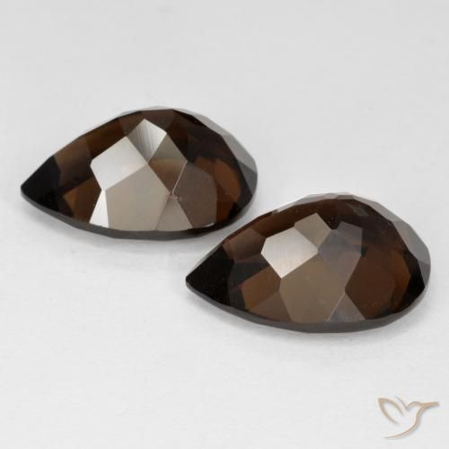 Gemas de cuarzo ahumado Marrón medio natural de 12.71 ct, En forma de pera, VVS-VS