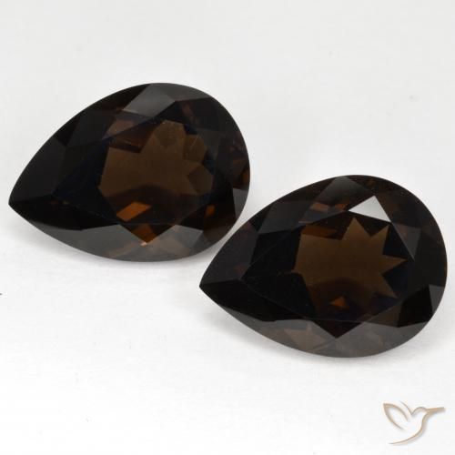 12.39ctw Natural Marrón chocolate intenso cuarzo ahumado, En forma de pera, VVS