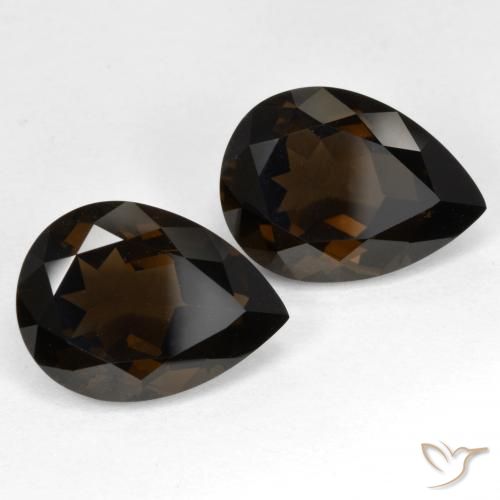 Gemas de cuarzo ahumado Marrón chocolate intenso natural de 12.39 ct, En forma de pera, VVS