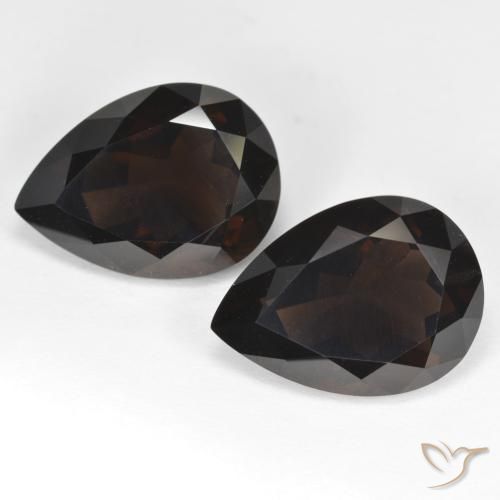 11.99ctw Natural Marrón chocolate intenso cuarzo ahumado, En forma de pera, VVS