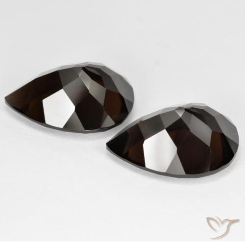 Gemas de cuarzo ahumado Marrón chocolate intenso natural de 11.99 ct, En forma de pera, VVS
