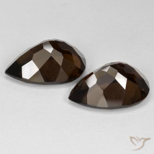 Gemas de cuarzo ahumado Marrón sombra natural de 12.40 ct, En forma de pera, VVS-VS