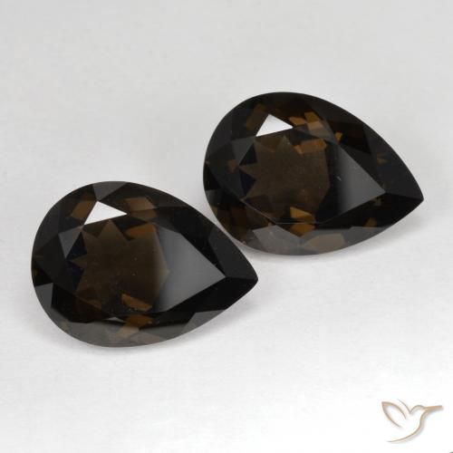 Gemas de cuarzo ahumado Marrón chocolate intenso natural de 12.60 ct, En forma de pera, VVS