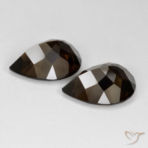 Gemas de cuarzo ahumado Marrón chocolate intenso natural de 12.60 ct, En forma de pera, VVS
