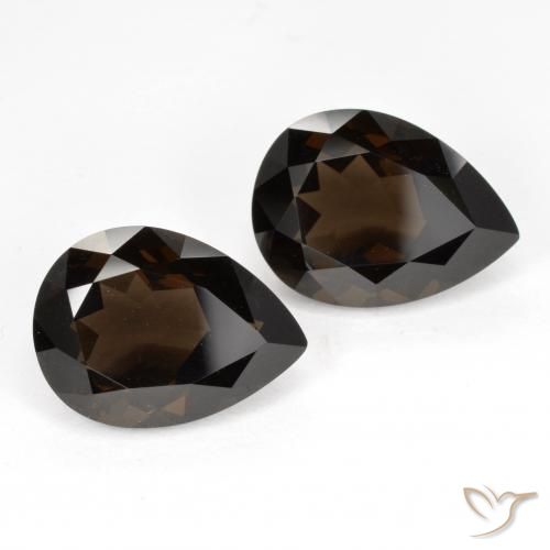 13.10ctw Natural Marrón oscuro cuarzo ahumado, En forma de pera, VVS