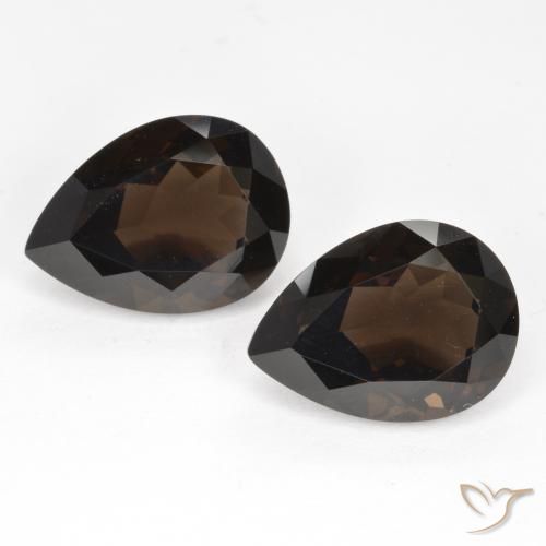 Gemas de cuarzo ahumado Marrón oscuro natural de 13.10 ct, En forma de pera, VVS