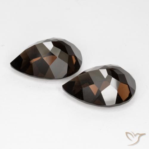Gemas de cuarzo ahumado Marrón oscuro natural de 13.10 ct, En forma de pera, VVS