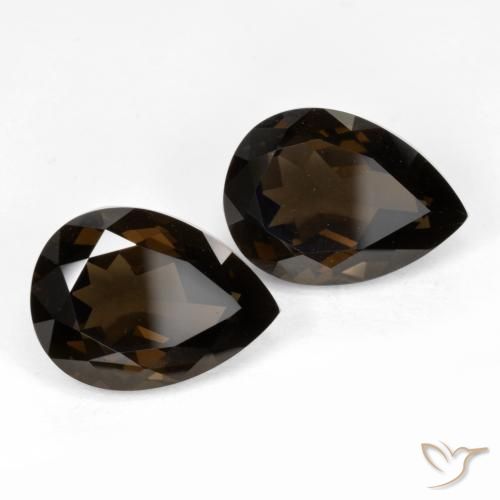 Gemas de cuarzo ahumado Marrón oscuro natural de 12.94 ct, En forma de pera, VVS