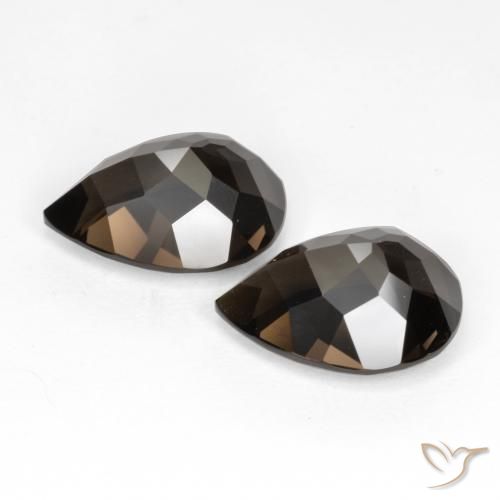 Gemas de cuarzo ahumado Marrón oscuro natural de 12.94 ct, En forma de pera, VVS