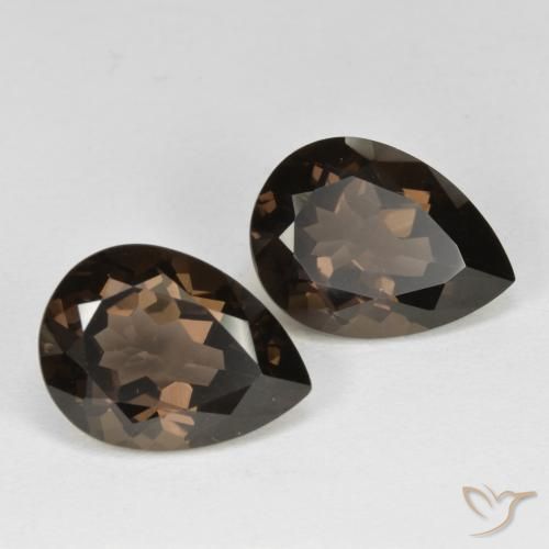 Gemas de cuarzo ahumado Marrón chocolate natural de 12.32 ct, En forma de pera, VVS-VS