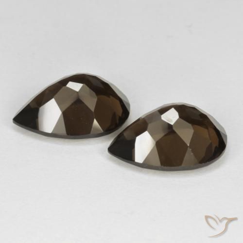 Gemas de cuarzo ahumado Marrón chocolate natural de 12.32 ct, En forma de pera, VVS-VS