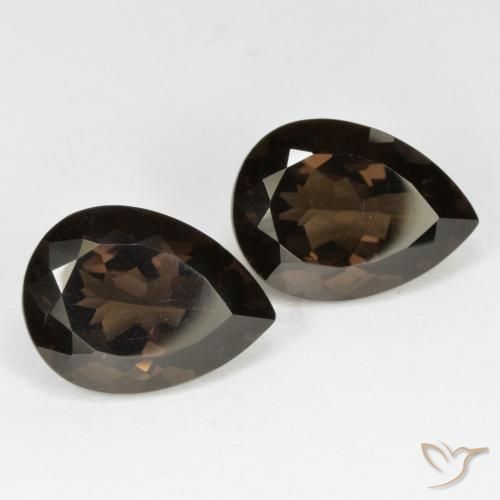 Gemas de cuarzo ahumado Marrón chocolate natural de 13.07 ct, En forma de pera, VVS-VS