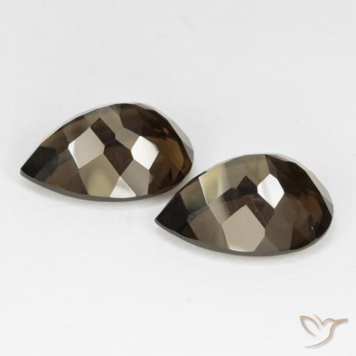 Gemas de cuarzo ahumado Marrón chocolate natural de 13.07 ct, En forma de pera, VVS-VS