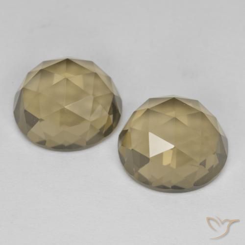 Gemas de cuarzo ahumado Marrón mocha natural de 9.77 ct, Ovalada, VVS-VS
