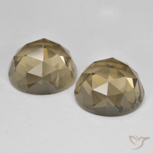 Gemas de cuarzo ahumado Marrón mocha natural de 9.77 ct, Ovalada, VVS-VS