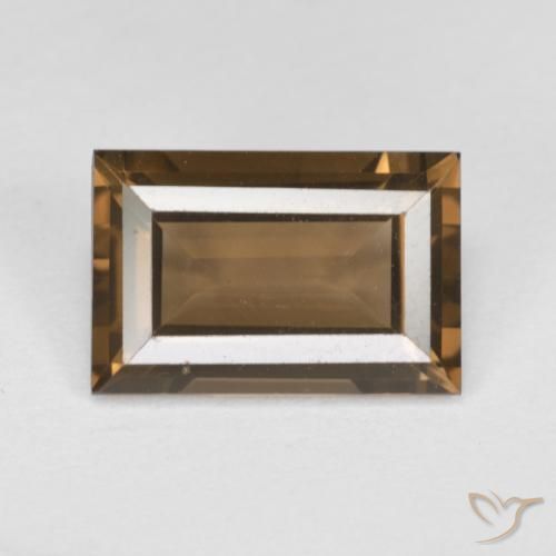 3.49ct Natural Marrón cálido cuarzo ahumado, Corte Baguette, VVS-VS