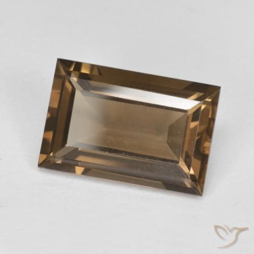 cuarzo ahumado Marrón cálido natural de 3.49 ct, Corte Baguette, VVS-VS
