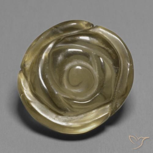 11.51ct Natural Marrón medio cuarzo ahumado, Corte Flor, Transparente