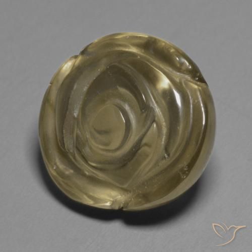 cuarzo ahumado Marrón medio natural de 11.51 ct, Corte Flor, Transparente