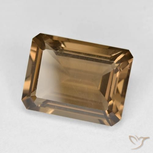 cuarzo ahumado Marrón oscuro medio natural de 6.11 ct, Corte Octágono / Esmeralda, VVS-VS