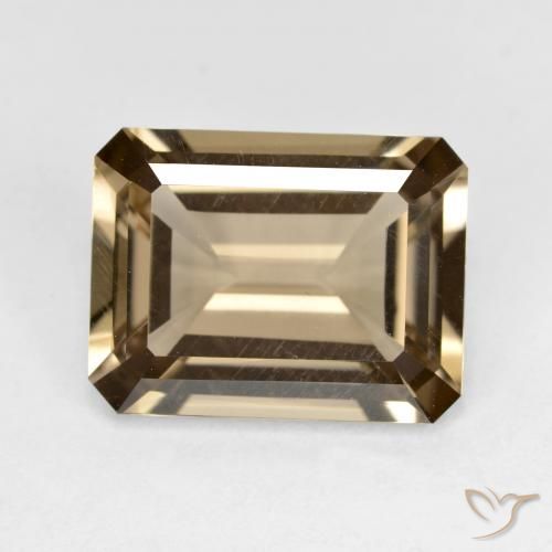 5.56ct Natural Marrón claro medio cuarzo ahumado, corte esmeralda, VVS-VS