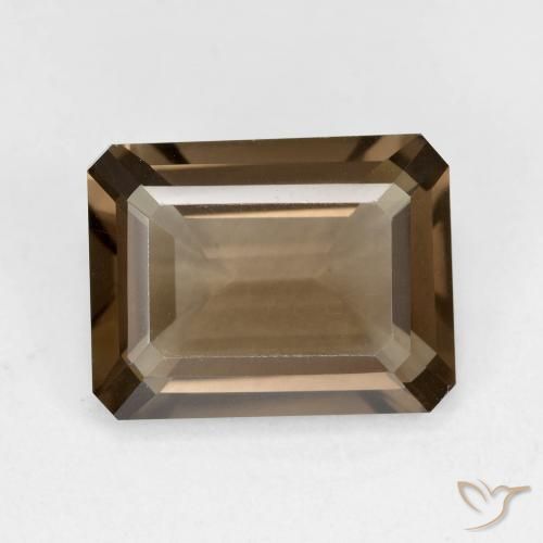 5.53ct Natural Marrón claro cuarzo ahumado, corte esmeralda, VVS-VS