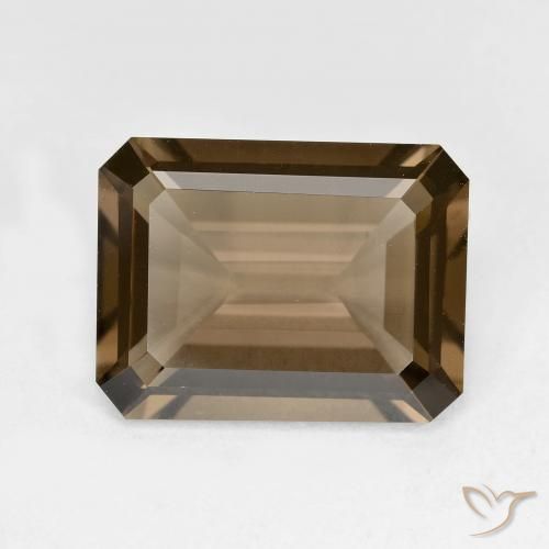 5.33ct Natural Moca claro cuarzo ahumado, corte esmeralda, VVS-VS