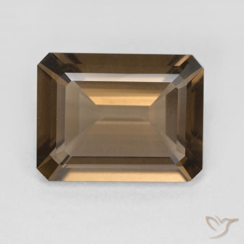 5.32ct Natural Marrón cálido cuarzo ahumado, corte esmeralda, VVS-VS