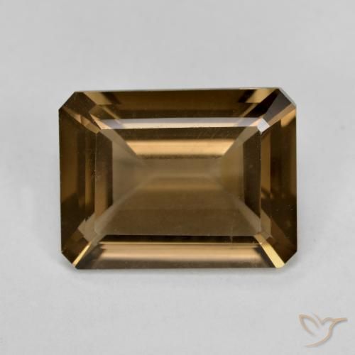 5.22ct Natural Marrón oscuro medio cuarzo ahumado, corte esmeralda, VVS-VS