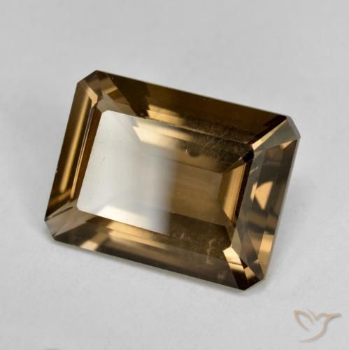 cuarzo ahumado Marrón oscuro medio natural de 5.22 ct, Corte Octágono / Esmeralda, VVS-VS