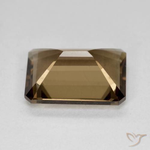 cuarzo ahumado Marrón oscuro medio natural de 5.22 ct, Corte Octágono / Esmeralda, VVS-VS